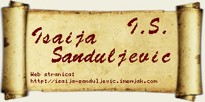 Isaija Sanduljević vizit kartica